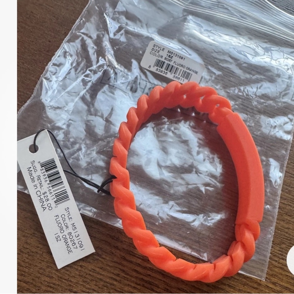 Marc By Marc Jacobs Orange Braided Silicone/Rubber Bracelet - Picture 3 of 3